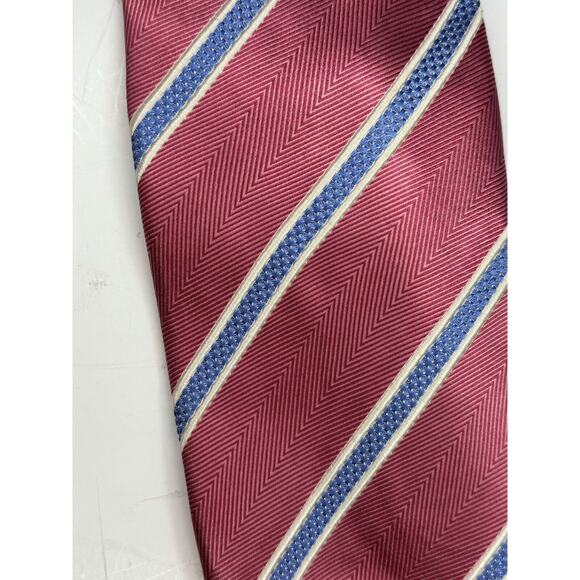 Vintage Silk Neck Ties (2) Pink Red Men Tie Jos A Bank J Z Gallery 58" 61" - Picture 3 of 5